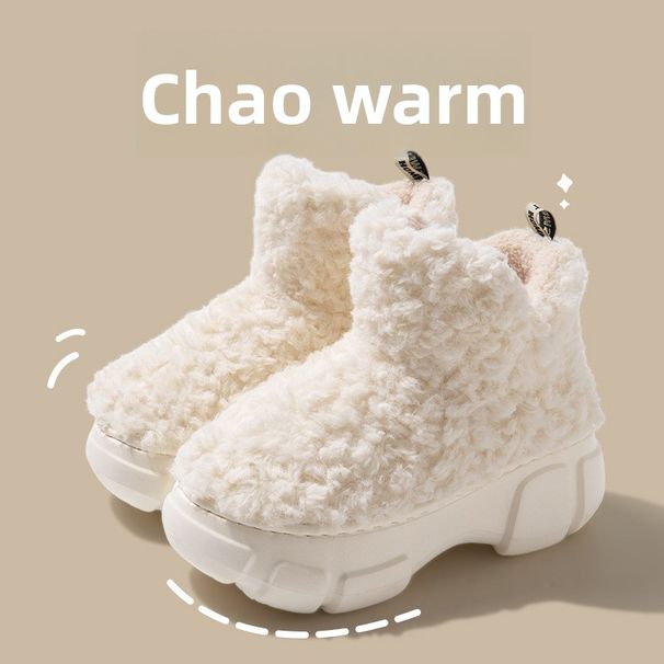 Qidan Shoe Factory Women's Winter Korean Style Simple Warm Fleece-Lined High-Top EVA Thick-Soled Snow Boots_vogvips.com