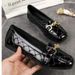 Women's Loafers For Spring Autumn 2026, New Patent Leather Fashion Flat Shoes With Square Toe And Soft Sole_vogvips.com