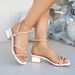 Cross-border Summer European And American Style One-strap High-heeled Sandals For Women, Large Size, Square Toe, Solid_vogvips.com