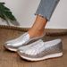 Trend Designer Fashion For Women New Gold Silver Sequins Casual Sneakers Ladies Walking Platform Shoes_vogvips.com