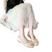 Doudou Shoes Girl One Pedal With Skirt Fairy Wind Flower Thick Heel Single Shoes Woman_vogvips.com