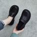 2025 Spring Stylish British Style Round Toe Deep Mouth Slip-On Leather Soft Sole Flat Loafers For Women_vogvips.com