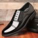 Business Leisure Men's With Three Joints, Soft Soles, Black Work Shoes, Versatile And Trendy British Style Pointed_vogvips.com