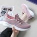 Flyknit Sports For Women Students Spring Summer New Korean Style Trendy Running White Breathable Mesh Shoes_vogvips.com