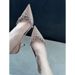 2025 Spring New French Style Elegant Women's Black Closed-Toe Sandals, Fairy Patent Leather High Heels Thin Heel And_vogvips.com