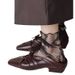 Cowhide Wrinkled Hollow Mary Jane Shoes For Women In Early Autumn Retro Bow Half Step Square Toe Flat Shoes_vogvips.com