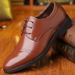 European Warm Series Men's Genuine With Fleece, Warm Casual Winter Cotton Leather Shoes, Pointed Toe Hidden Heel Business Formal Shoes_vogvips.com