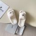 SM Outdoor Wear Balloon 2026 Fluffy For Women, Thick-soled Black Slip-on Slippers, Height-increasing Cross-pattern_vogvips.com