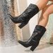 Autumn/winter Women's Chunky Heel Ankle Boots, Riding Boots, Luxury Chic, Niche Design_vogvips.com
