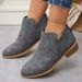 European And American Trade Large Size Leather Women, Solid Color Slimming Pointed Toe Back Zipper Casual Thick Sole_vogvips.com