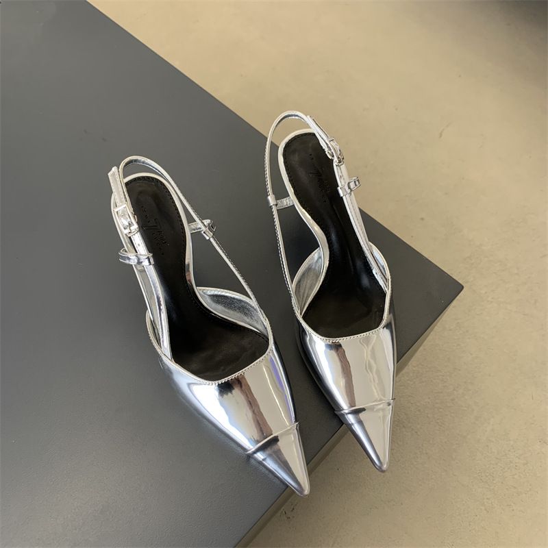 Spring Autumn New Women S Fashionable Elegant Style Pointed High Heel With Thin Heels And Empty Back Single Shoes_vogvips.com