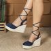 Women's Large Size Roman Style Fashion Sandals Side Hollow One Strap Wedge Suede Fish Mouth Independent Station_vogvips.com