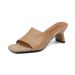 Sheepskin Version Of Slip-on For Outdoor Wear, New Summer Style Genuine Leather Square-toed Open-toe Women's Sandals_vogvips.com