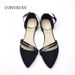 Cross-border In-stock Pointed-toe Nubuck 2026 New Model, Closed-toe Low-cut Korean Style Women's Single-strap Flat_vogvips.com