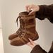 Cowhide Version~Flat Inner Height Increasing Martin For Women 2025 New Boxing Suede Leather Lace-up Short German_vogvips.com