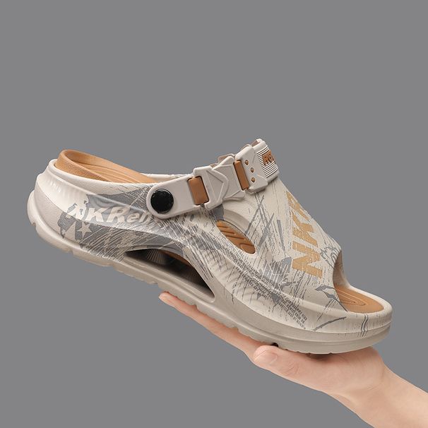 New Fashion Print Men Beach Sandals Dual-use Massage Comfortable Thick Sole Male Summer Stylish Slippers Non-slip 38-45_vogvips.com