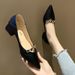 MTX Fairy Style Versatile All-Season 2026 Summer New High Mid Pointed Toe Chunky Heels Paired With Dresses Low-Cut Single_vogvips.com