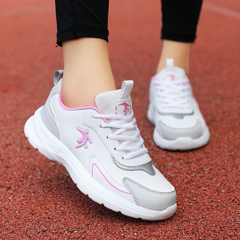 Jonidan Women's Sports Student Soft Leather Waterproof Lightweight Running Shoes Spring Autumn Brand_vogvips.com