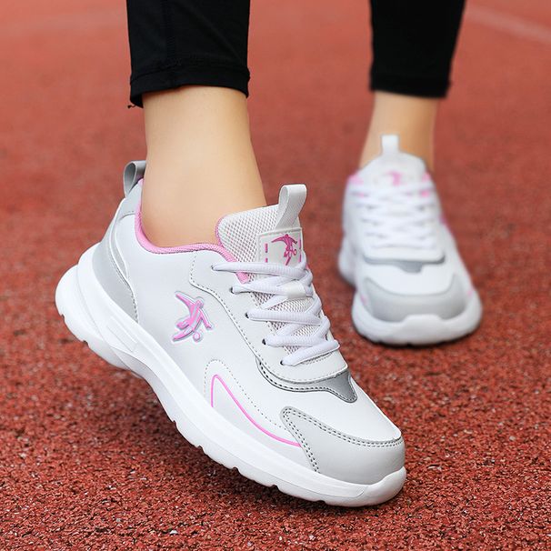 Jonidan Women's Sports Student Soft Leather Waterproof Lightweight Running Shoes Spring Autumn Brand_vogvips.com