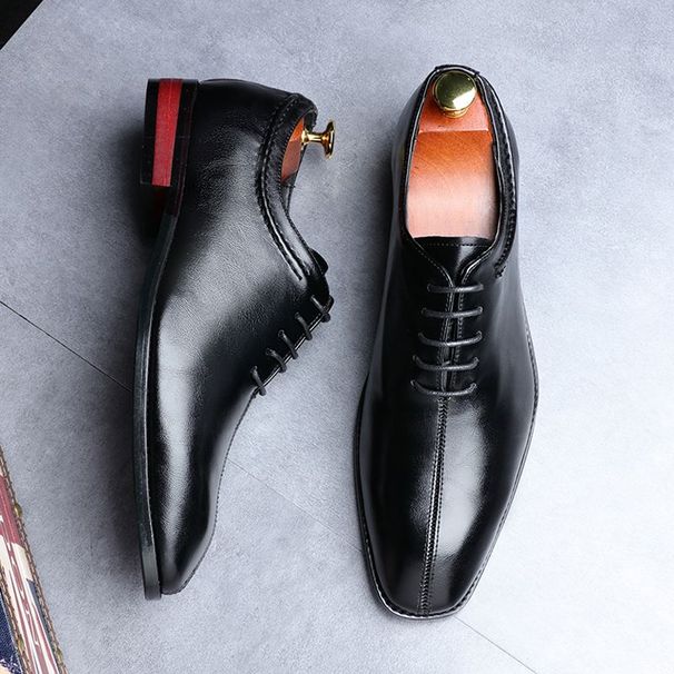 And Spring Autumn New Leather Interior Height Increasing Men's Korean Edition Trendy British Style Lace Up Business_vogvips.com