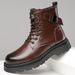 European Warm Series 2025 Winter New Men's Fleece-Lined Martin Genuine Leather Fashion Versatile Warm Height-Increasing Soft Boots Trendy_vogvips.com