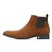 Men's Chelsea Boots Square Toe Ankle Boots - Fashionable & Versatile Casual Shoes For Men (Black/Brown, PU/Suede Microfiber)_vogvips.com