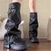 Big Toe Bootleg Pile Women 2025 Autumn Winter Thick Sole Heightening Western Over-the-Knee Long High Tube Knight Boots_vogvips.com