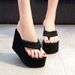 Summer New Outside Korean Style Fashion Super High Heels Wedges Platform Women Flip-flops Ladies Slippers 9 11 CM_vogvips.com