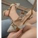 2024 Summer New Large Color Block Headband Back Hollow One Line Buckle Thin Middle Heel Pointed Roman Sandals For Women_vogvips.com