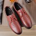 2024 Spring and Autumn New Casual Men's Shoes Korean Men's Lace-up Business Casual Shoes Men's Leather Shoes Flat Heel Shoes Leather Shoes_vogvips.com