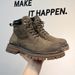 Spring Festival Help Leather Martin Boots Retro Casual Short Boots Velvet Thick-soled Tooling Boots_vogvips.com