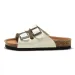 RUIZUSTOCK Unisex Classic White Double Buckle Cork Sandals PU Leather For Indoor And Outdoor_vogvips.com