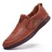 Euro Step 2025 Spring And Autumn New Men's Casual Hand-sewn Leather Soft Sole Slip-on Single Shoes 7038_vogvips.com