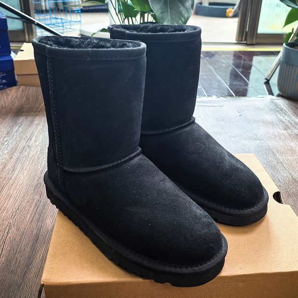 5825 Boots For Women 2025 New Winter Cowhide Shoes Flat Comfortable Warm Snow Cotton Non-Slip Wear-Resistant_vogvips.com