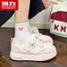 Huili WBN(JS)-3584 Women's White Sneakers 2026 New Model Ins Trend Versatile Design Thick-Soled Casual Shoes_vogvips.com