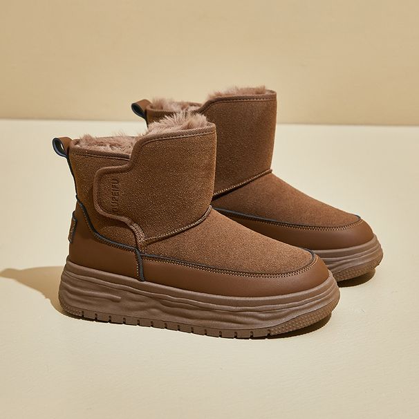 Fleece-Lined High-Top Snow Boots For Women 2025 Winter New Style Student Ins Korean Version Warm Casual Cotton Shoes_vogvips.com