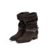 2025 Autumn Winter New Style Solid Color Pointed Toe Mid-Calf Mid-Heel Wrinkled Western Cowboy Slouch Boots_vogvips.com