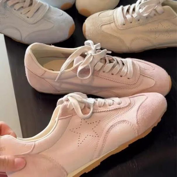 Leather Version~A-Gan German Training Shoes For Women, New Spring Model, Versatile Soft-soled Sports White Women's_vogvips.com