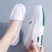 Women's Slip On Lightweight Water Resistant Hosptial Nurse White Shoes, Leather EVA Cushion, Comfortable, Soft Soled, Trendy White Healthcare Shoes_vogvips.com