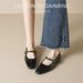 Square Toe French Mary Jane Soft Sole 2025 Spring Autumn Little Style One Strap Shallow Mouth Single Shoes For_vogvips.com
