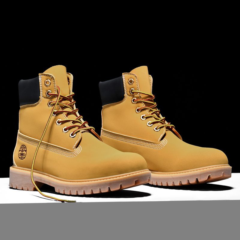 New Pair Boots With High Tops And Plush Chunky Yellow Boots Men's And Women's Shoes_vogvips.com