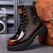 European Warm Series Genuine Leather Martin Men High British Style Ins Mid Top Trendy Work Motorcycle Boots Breathable Men's Shoes_vogvips.com