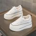 Hollow Mesh White Shoes Women's Breathable Mesh Shoes Thick Sole Inner Height Increase Women's Shoes Lazy Shoes_vogvips.com
