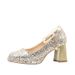 Women's Shoes Waterproof Platform High Heels Thick Heels Square Toe Single Shoes 9cm Small Heightening Sequin Pearl Chain_vogvips.com
