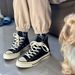 Putian 1970s Canvas Shoes Campus High Top Unisex Student Classic Blue Sole Versatile Sneakers One Size Larger_vogvips.com