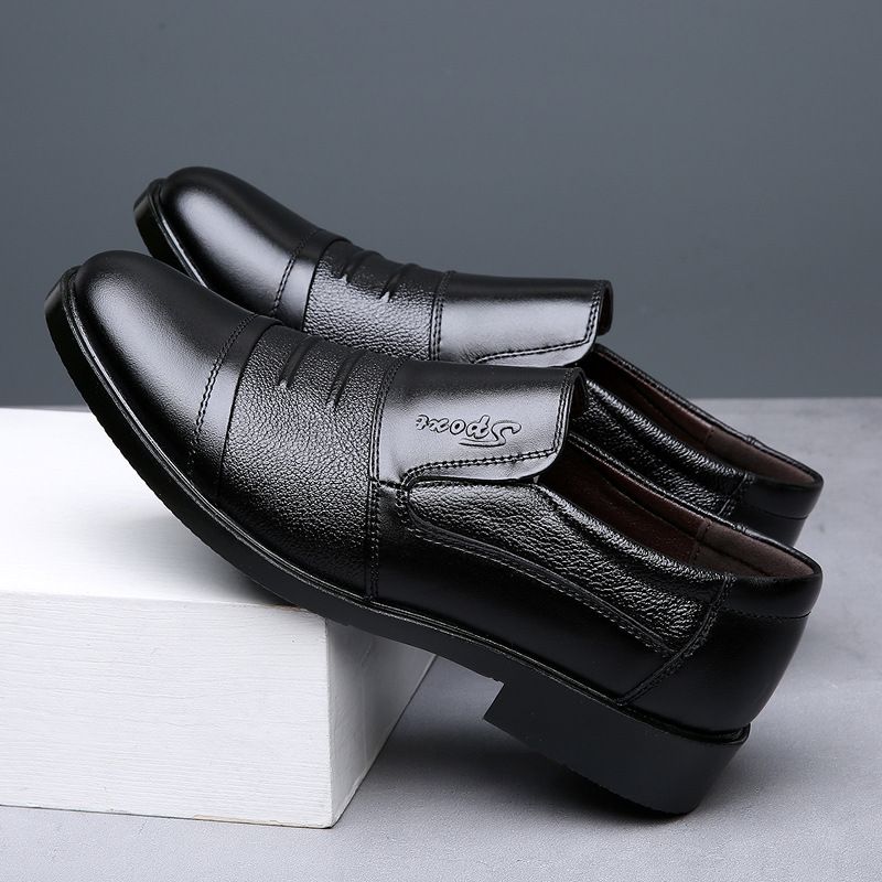 Suitable For All Seasons Men's Genuine Leather Lace-up Three-joint Business Formal Middle-aged And Elderly Dad Shoes_vogvips.com