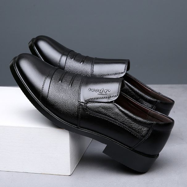 Suitable For All Seasons Men's Genuine Leather Lace-up Three-joint Business Formal Middle-aged And Elderly Dad Shoes_vogvips.com