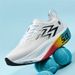 Men's Sneakers Stylish Breathable Mesh Comfortable Blue Sneakers Non-Slip Outdoor Casual Running Men's Shoes_vogvips.com