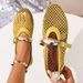 2025 Summer New Round Toe Fishnet Hollow Ballet Fashion Flat Shoes High-end Feel_vogvips.com