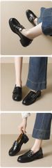 platform Loafers Women's Season Black Single Shoes One Pedal Jk British Small Leather Shoes_vogvips.com